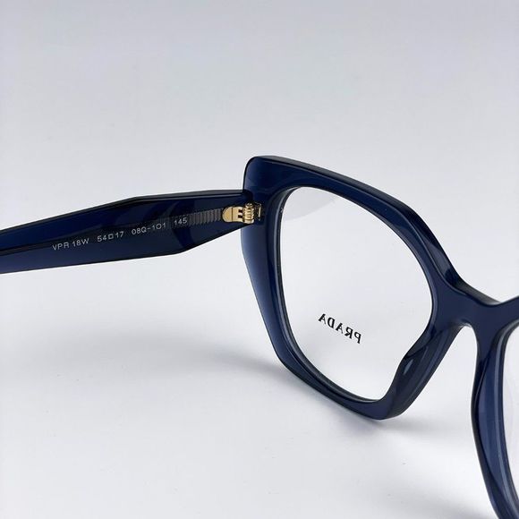 Prada PR18WVā08Q1O1 Eyeglasses Dark Blue Crystal Cat Eye Women - Picture 11 of 13
